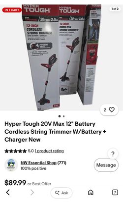 Hyper Tough HT  charge  20v 12 inch cordless string trimmer