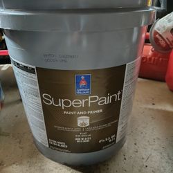 2 Brand New Unopened 5-Gallon Sherwin-Williams SuperPaint Exterior Flat Extra White 