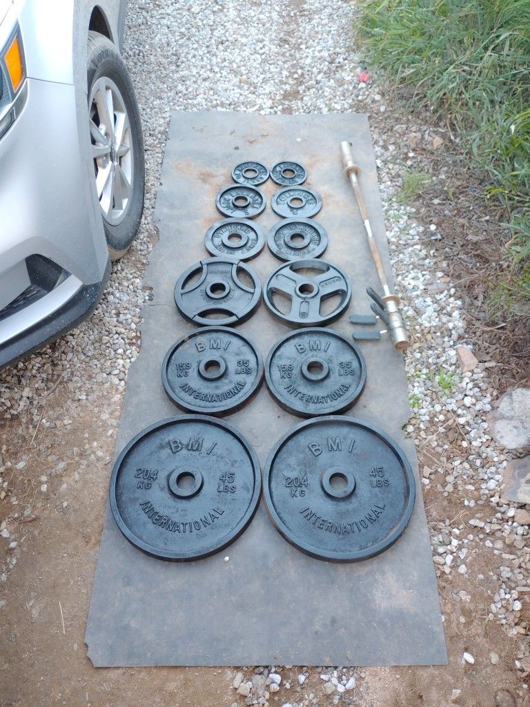 245lbs Olympic Weights+ Curl Bar 