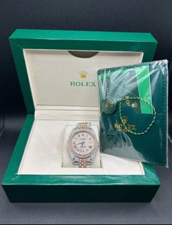Stunning Fully Iced Out Two-Tone Rolex Datejust