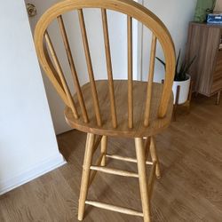 Wooden Swivel Bar Stools  4 Units 
