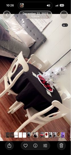 Dining room, table and chairs