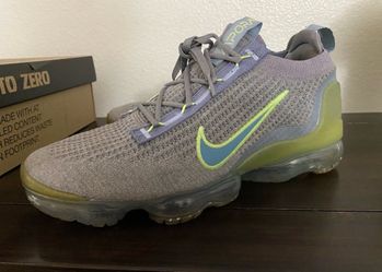 Nike Air Vapormax 2021 Flyknit Grey Lime Green Cerulean DH4084-003 Mens Size 10