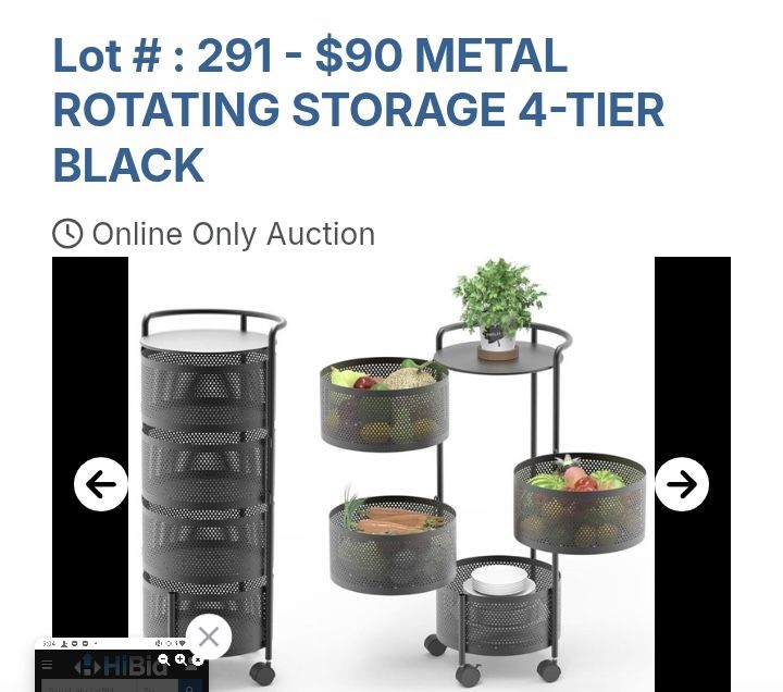 4-Tier Metal Rotating Storage Vanity