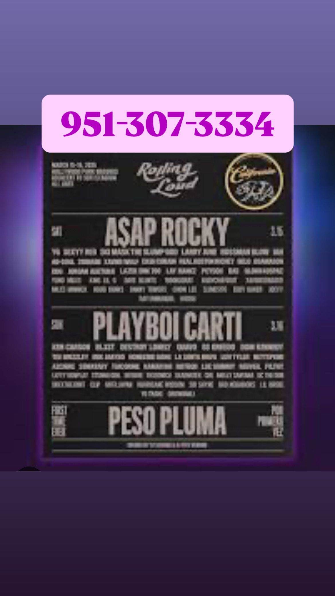 ROLLING LOUD MUSIC FESTIVAL TICKETS 175