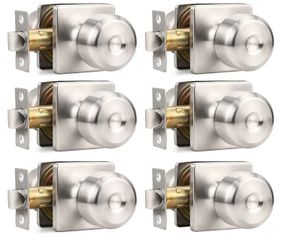 New 6 Pack Brushed Satin Nickel Door Knobs Interior