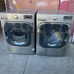 JUMBO SET WASHER AND DRYER LG STAINLESS STEEL 🍂SIDE BY SIDE-STACKABLE 🍂 🆓️FREE DELIVERY 🆓️ 