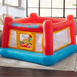 Intex Inflatable Jump-O-Lene Trampoline Bounce House with Crawl-Thru Door & Net - Indoor & Outdoor Backyard Blow-Up Bouncy Playhouse, does not come wi