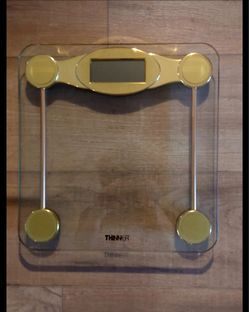 Modern Clear Glass Digital Bathroom Scale – Thinner