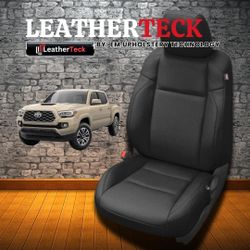Toyota Tacoma 2016-2023 Double Cab TRD Katzkin Leather Seat Upholstery Black wrap, Black stitching - $1,595
