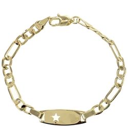 Kids Id Figaro Bracelet Gold Plated 