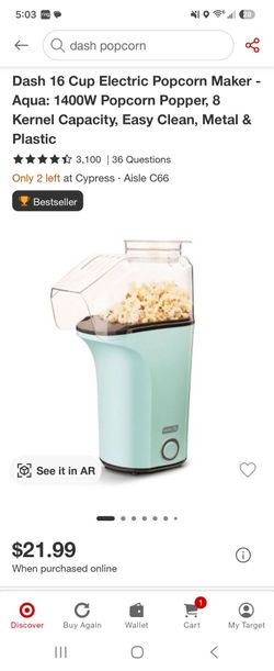 Dash 16 cup Electric Popcorn Maker