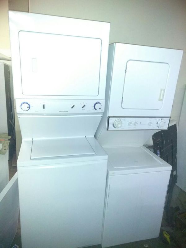 Very NICE YEAR OLD LIKE NEW FRIGIDAIRE STACKABLE WASHER& DRYER. 550 DELIVERED INSTALLED AND 4