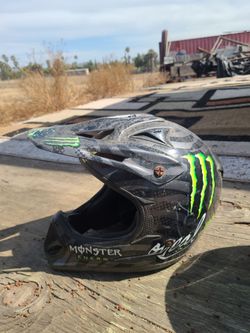 Dirt bike helmets on small one large