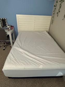 Full size bed with box spring and mattress