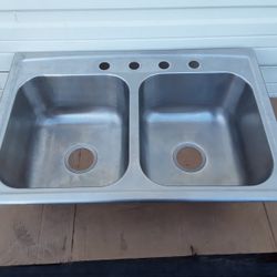 Kohler Double Deep Stainless Steel Sink OEM New Display Model. 