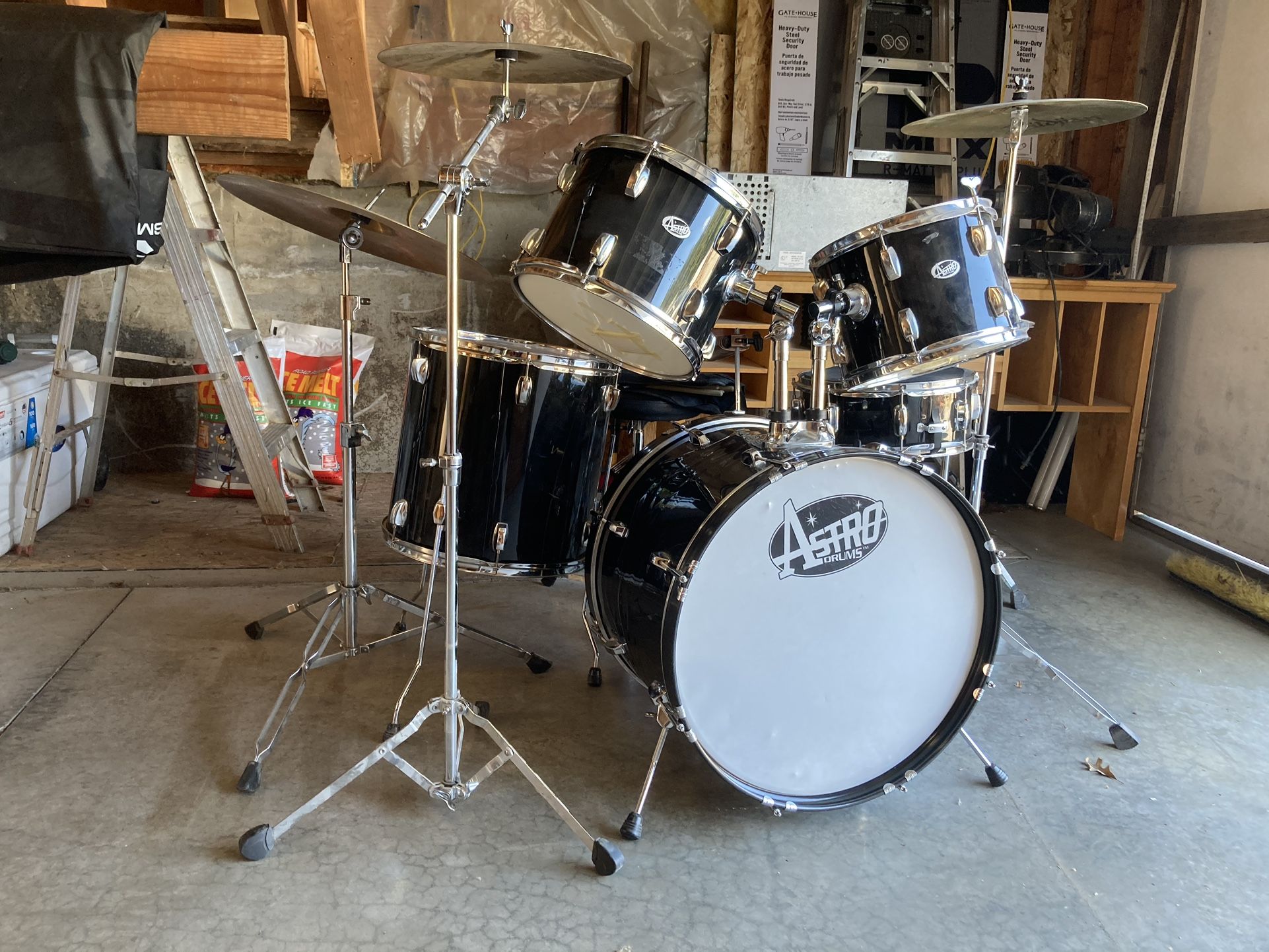 5-Piece Drum Set with Cymbals