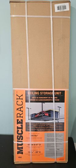 Silver Vein Heavy-Duty Steel Overhead Garage Storage Ceiling Rack With Wire Deck 47 In. W × 28 In H