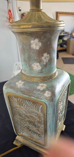 Best offer.  Table Lamp one of a kind Hand Decorated