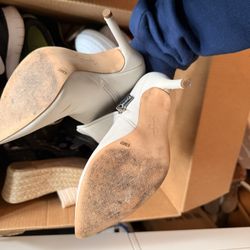 White Heel Ankle Booties 