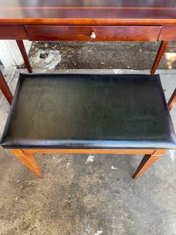 VINTAGE KIMBALL DARK CHERRY WOOD PIANO ORGAN BENCH
