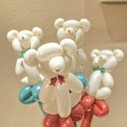 Teddy Bear Flower Balloon bouquet