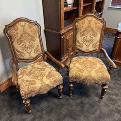 2 Vintage, Beautifully Carved Wooden Armchairs