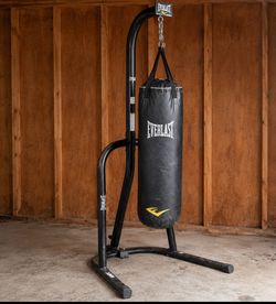Punching bag with post