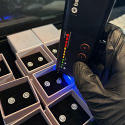Lab Grown Diamond halo earrings 2CT with GRA certifications and box