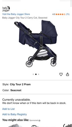 Baby Jogger City Tour 2 Carry Cot, Seacrest