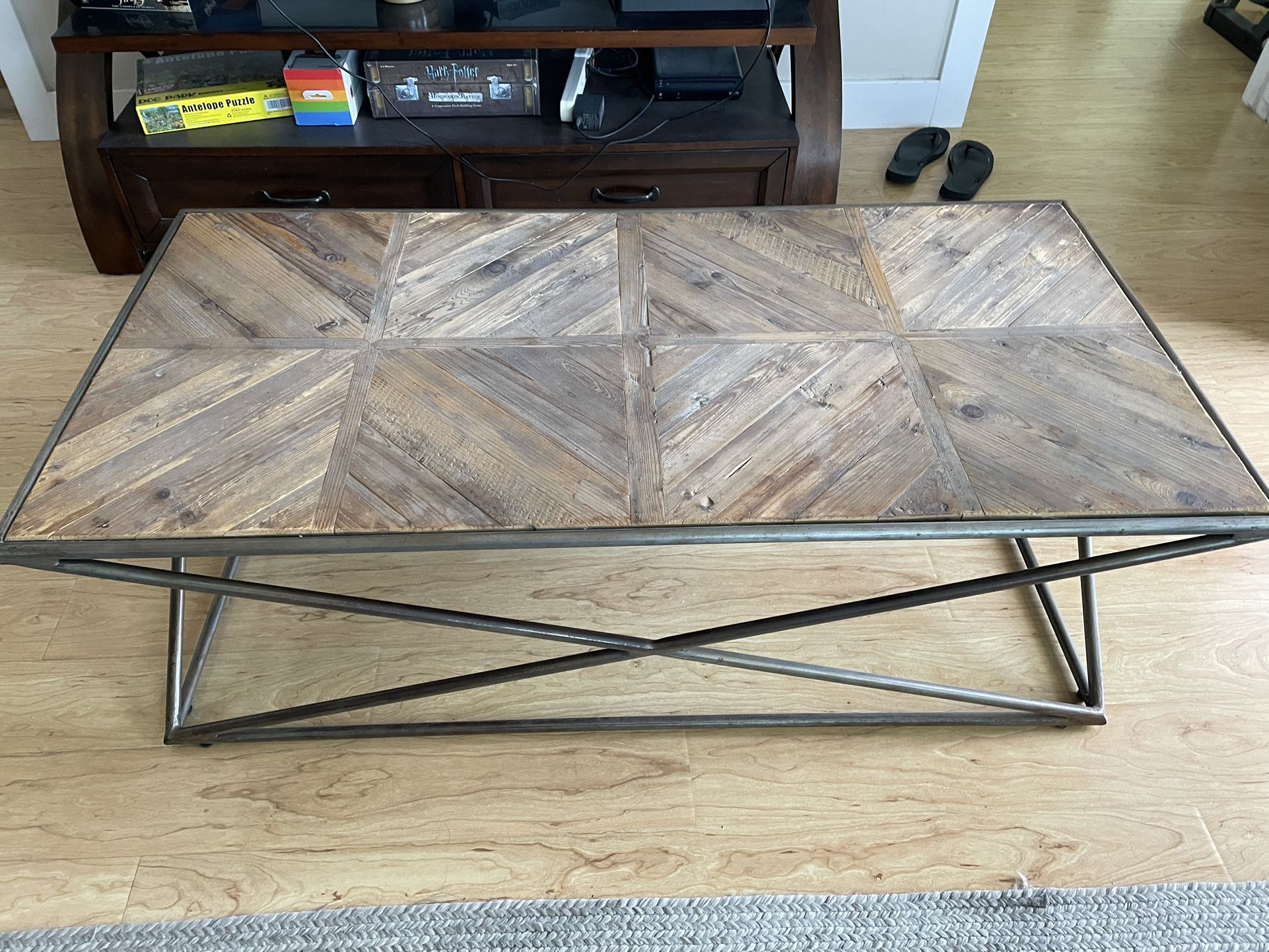 Reclaimed Wood Parquet Coffee Table
