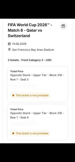 Tickets Qatar v Switzerland