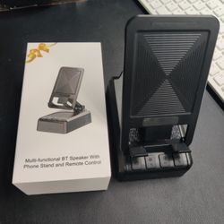 Cell Phone Stand with Bluetooth Speaker and Remote Control