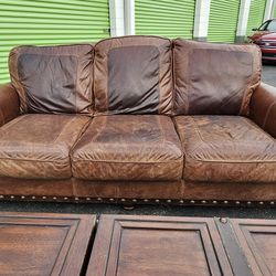 Gorgeous Wide Leather sofa