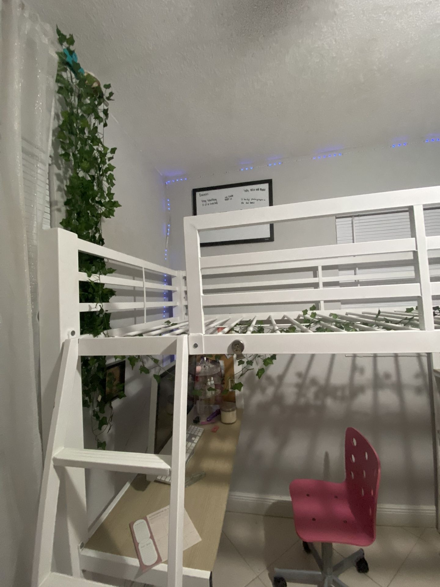 White Metal Loft Twin Size