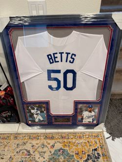 Signed Framed Mookie Betts LA Dodgers Jersey