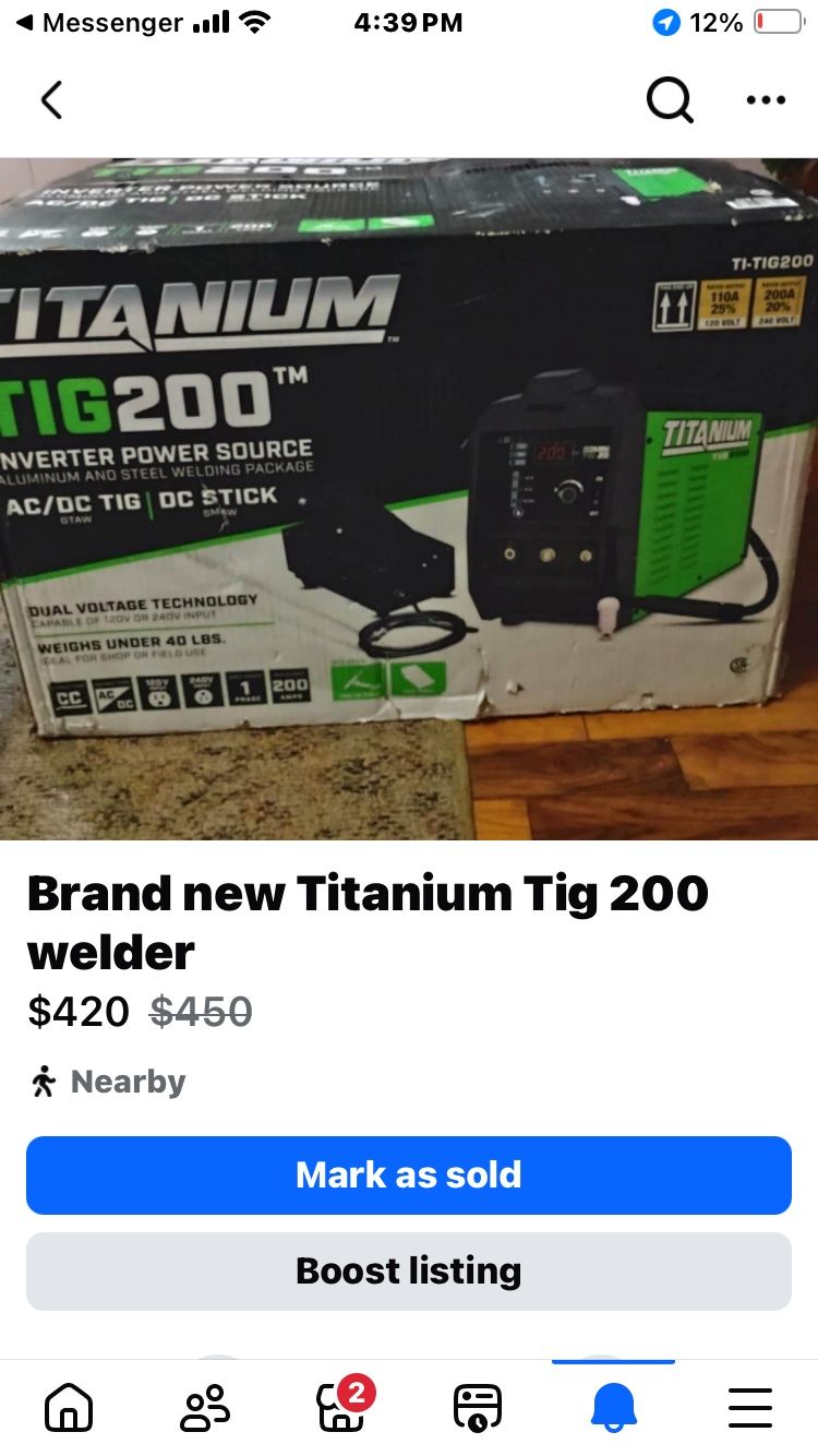 Brand New Aluminum & Steel Tig Welder