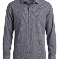 Kenneth Cole Reaction Regular Fit Men's Large Gray Dress Shirt, Size 17 1/2, 34-