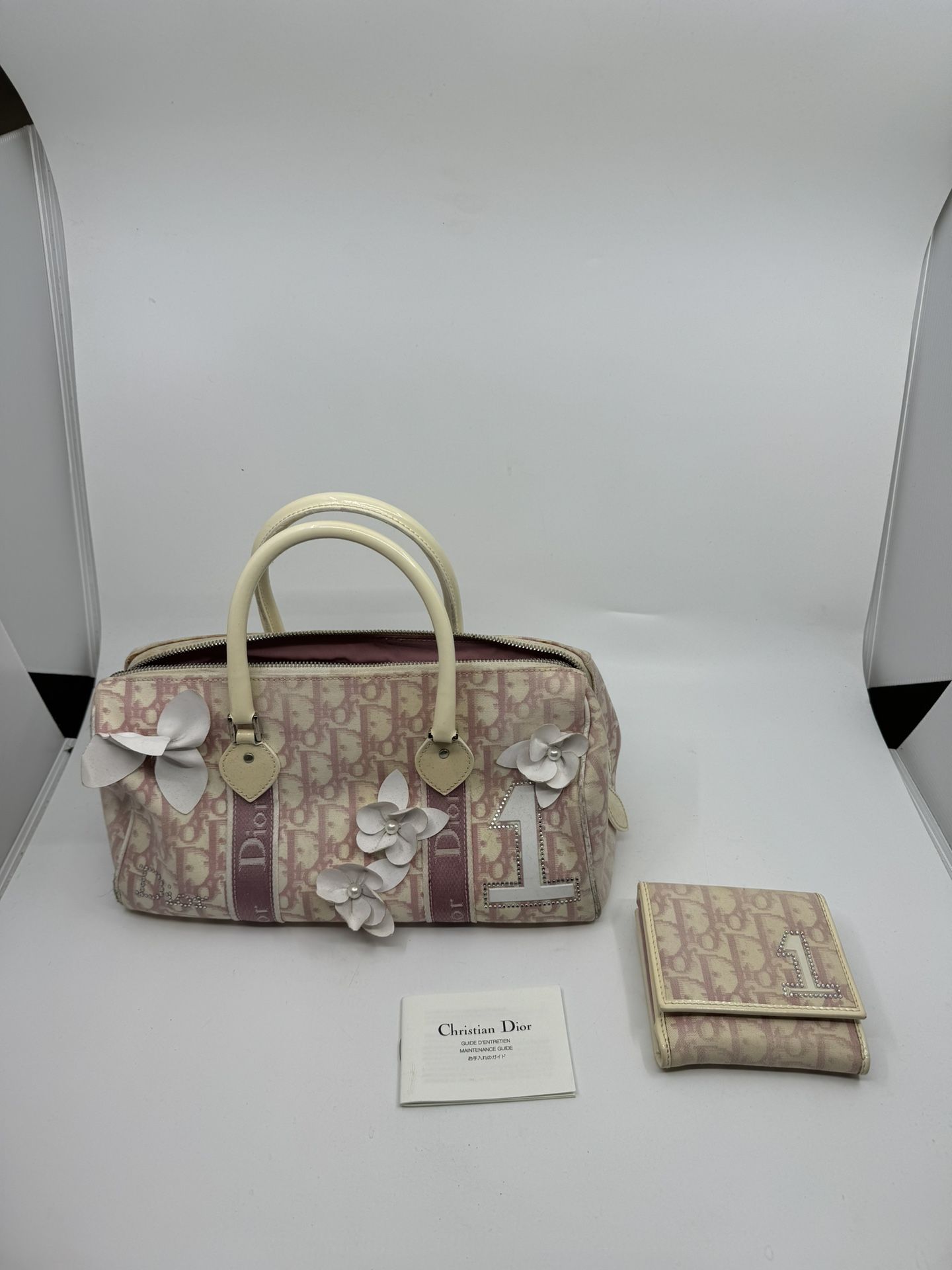 Christian Dior Pink Diorissimo Boston Bag With Wallet