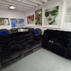 RECLINING SOFA AND LOVESEAT 