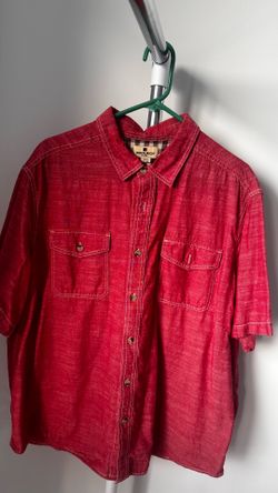 Stylish Woolrich Coral Button-Up Shirt – XXL – Short Sleeve Casual Shirt