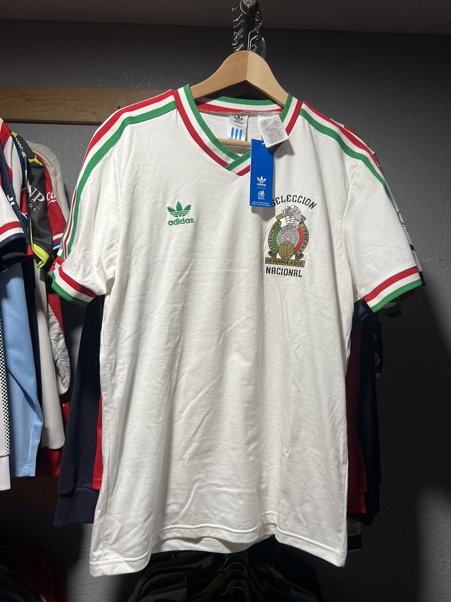 adidas Mexico 1985 Away Jersey Cloud White Men Mexico 1985 Jersey