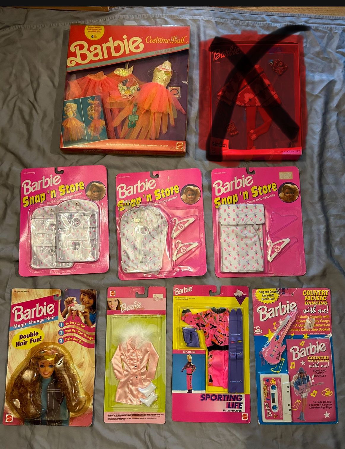 Vintage Bundle Of 8 Barbie Clothing accessories 