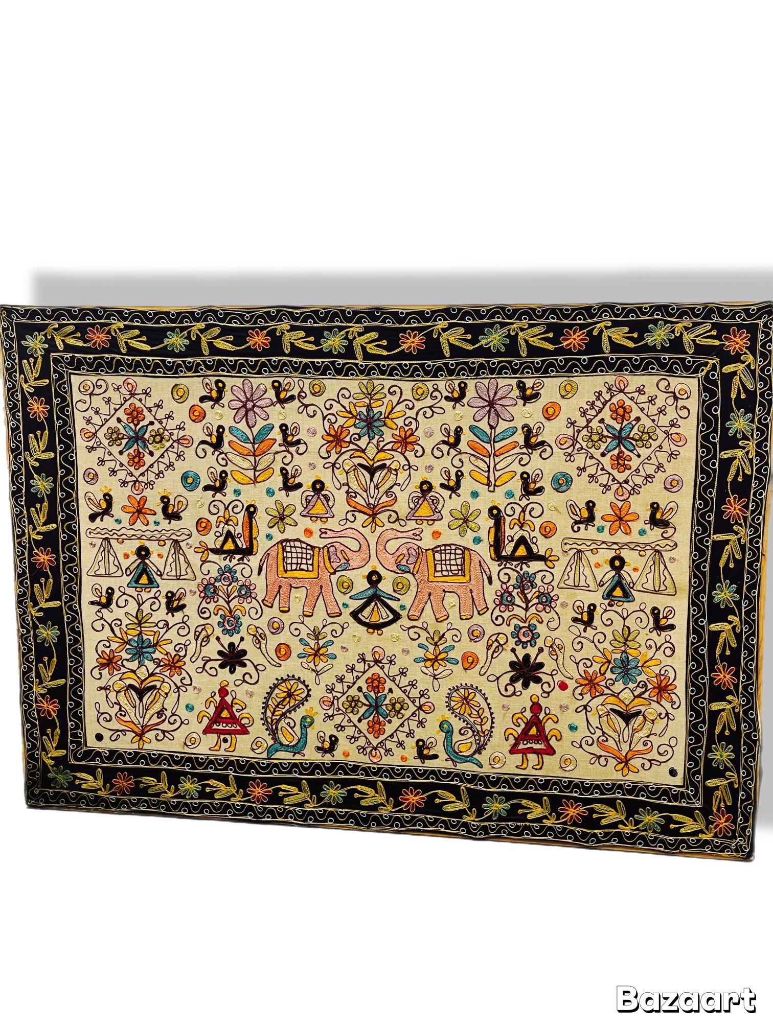 handcrafted art on fabric