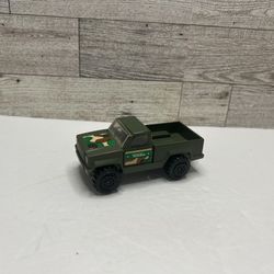 Vintage Tonka Green ‘1978 Tonka Army Pickup Truck With Camo Stickers • Metal & Plastic • Made in Mexico 