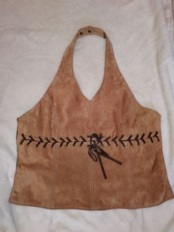 Wilson's leather suede brown halter top(vintage)