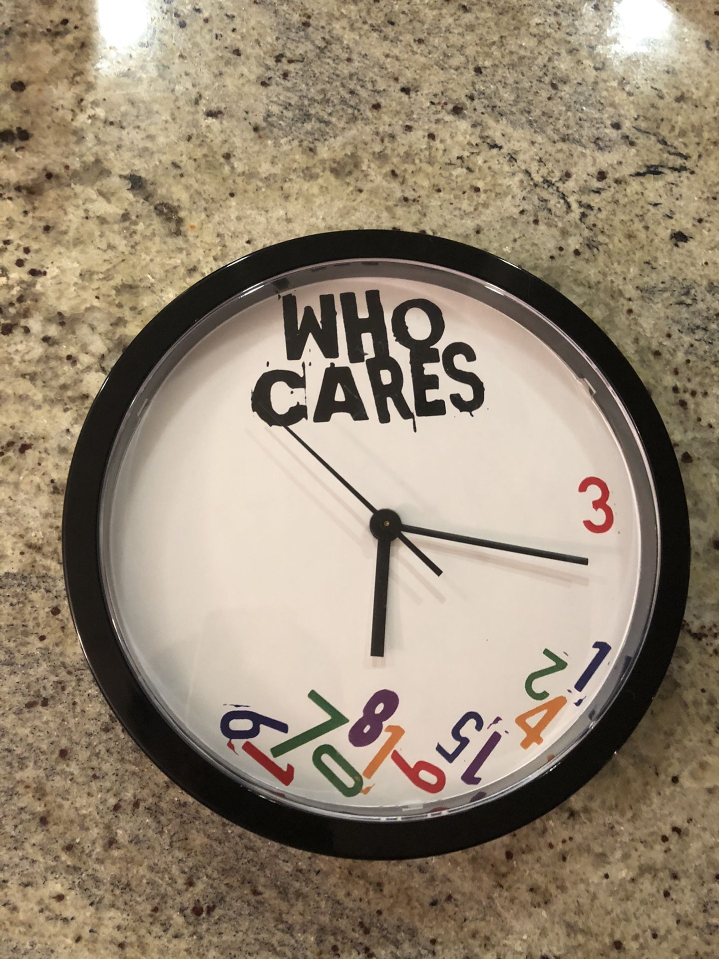 Clock who cares theme