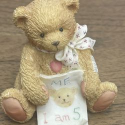 Cherished Teddies Age 5 "Color Me Five" Figurine, Hamilton Gifts, 1992