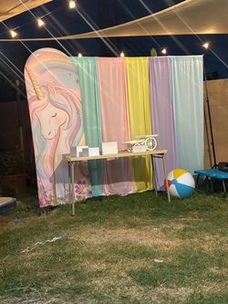 Unicorn and rainbow backdrop