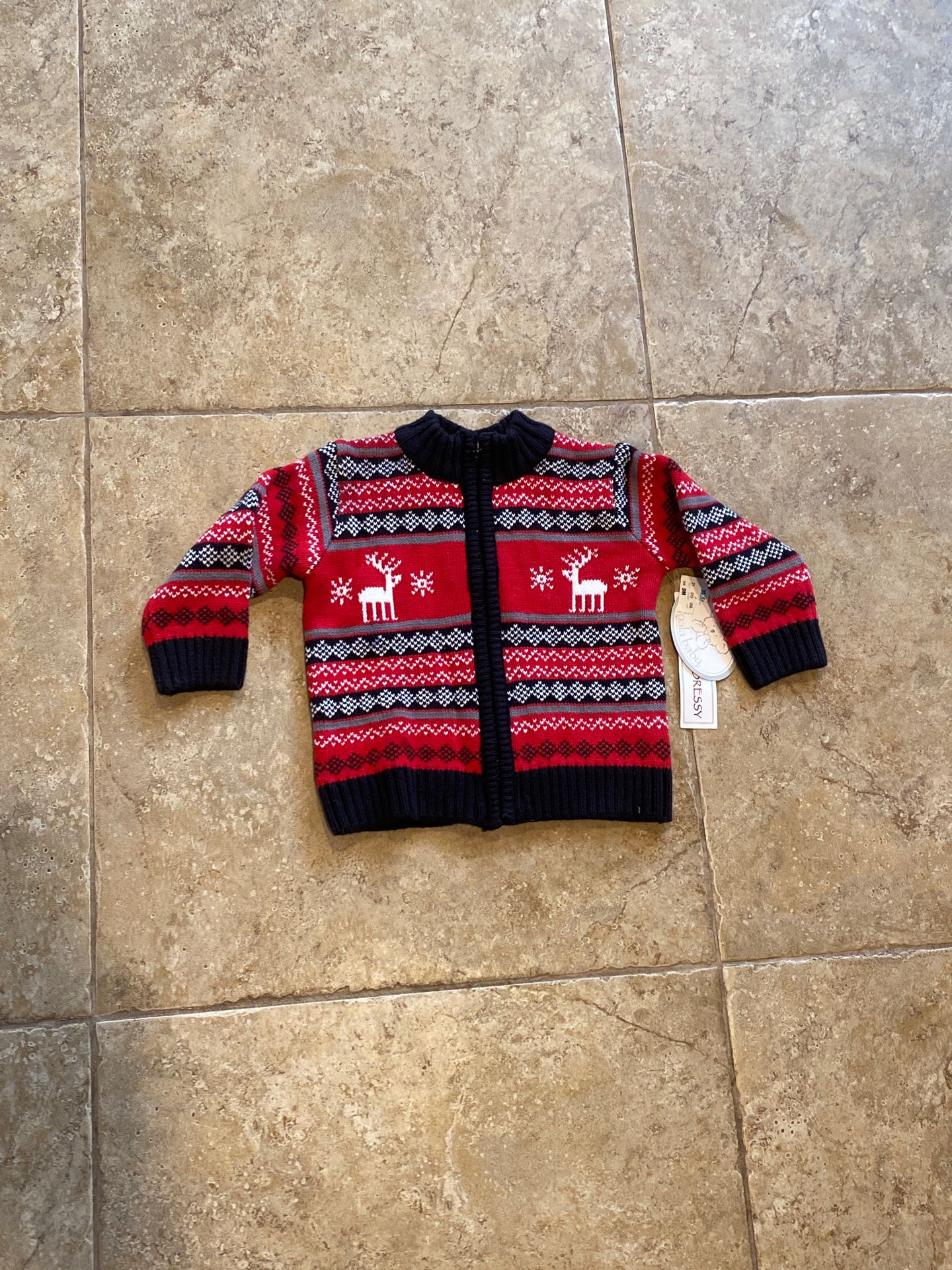 NEW WITH TAGS — Baby sweater nine 9 months Toys “R” Us koala baby holiday Christmas fall black red white thick warm kids boys girls